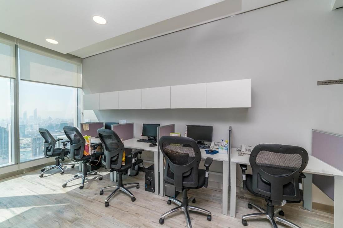 Desks with skyline view